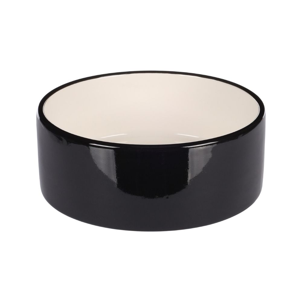 FLMG bļoda suņiem keramikas Rocky melna-balta 400 ml 13x13x4.5 cm 521570