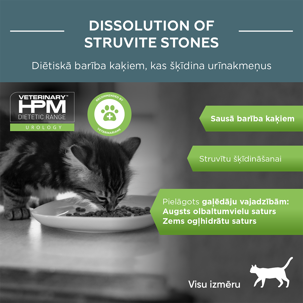 Virbac Cat VetDiet Urology 1 struvite dissolution sausā barība kaķiem 3kg