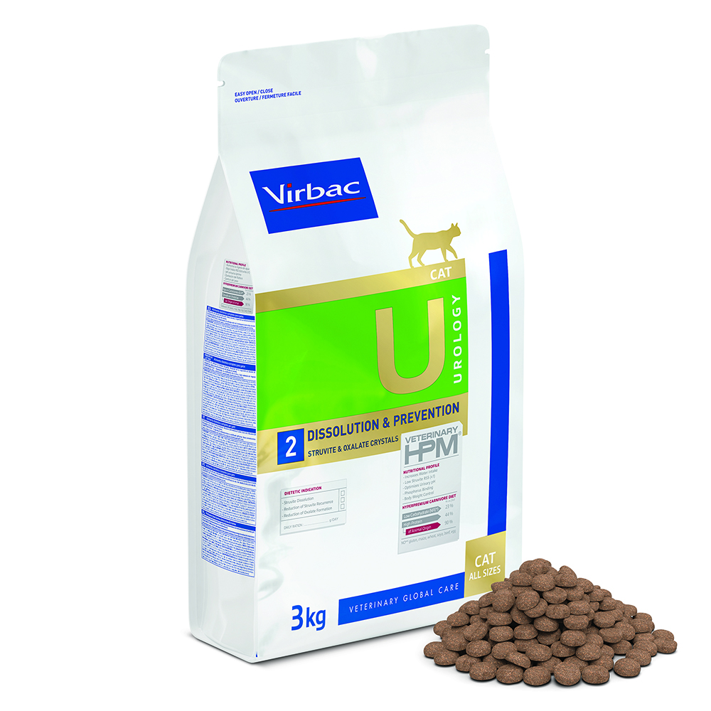 Virbac Cat VetDiet Urology 2 dissolution&prevention sausā barība kaķiem 3kg