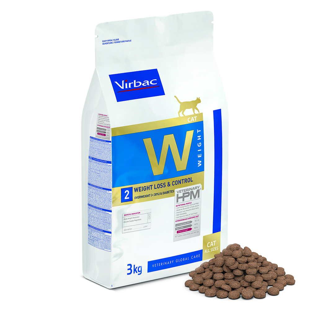 Virbac Cat VetDiet Weight 2 weight loss&control sausā barība kaķiem 3kg
