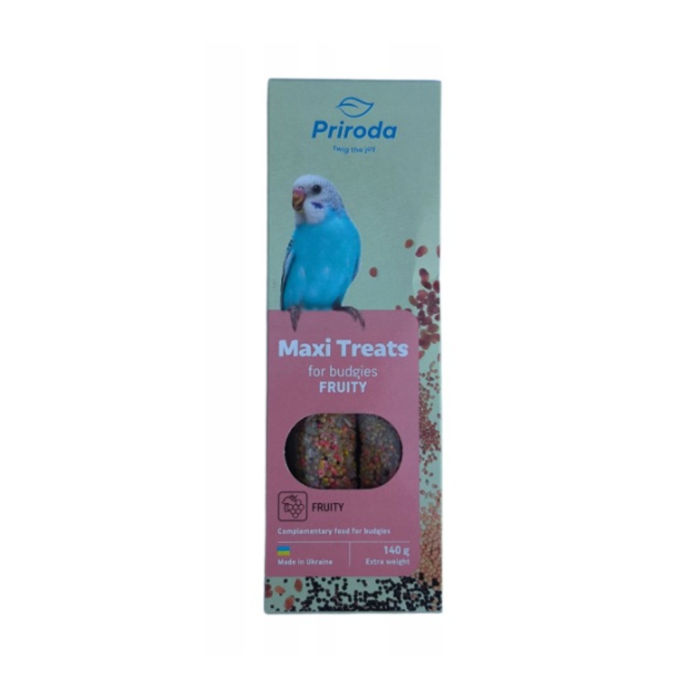Priroda MAXI TREATS graudu nūjiņa vidēja lieluma papagaiļiem Fruits 140 g