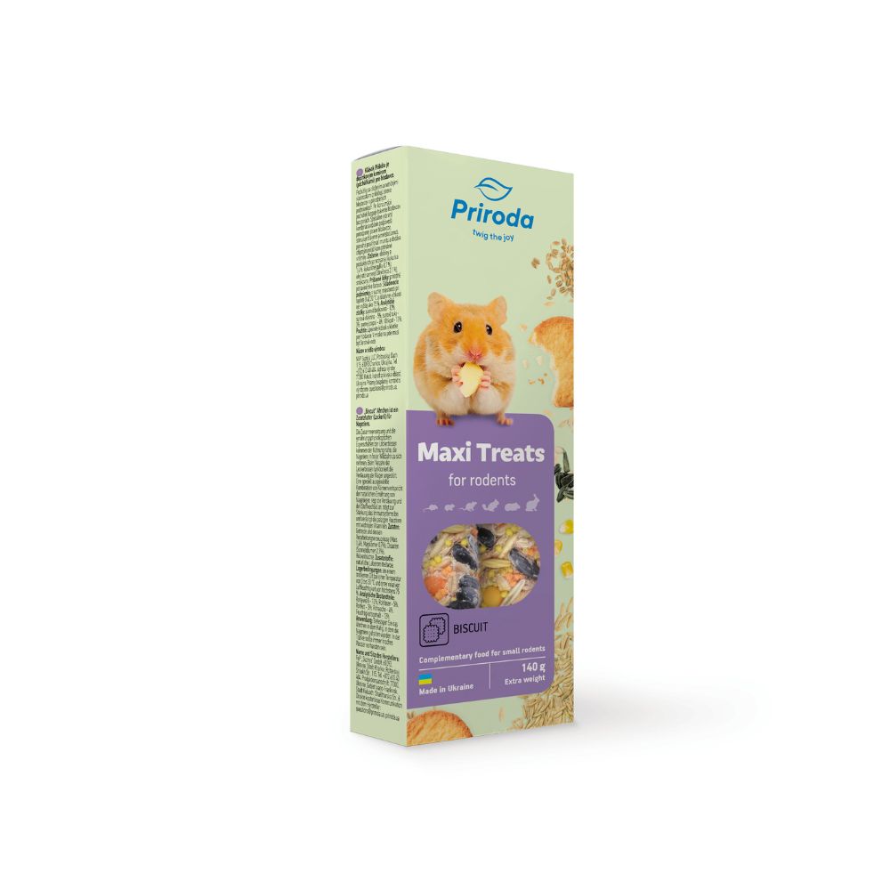 Priroda MAXI TREATS graudu nūjiņa grauzējiem Biscuit 140 g