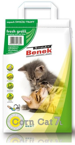 Certech pakaiši kaķiem kukurūzas ar zāles aromātu Super Benek Corn Cat 7 L