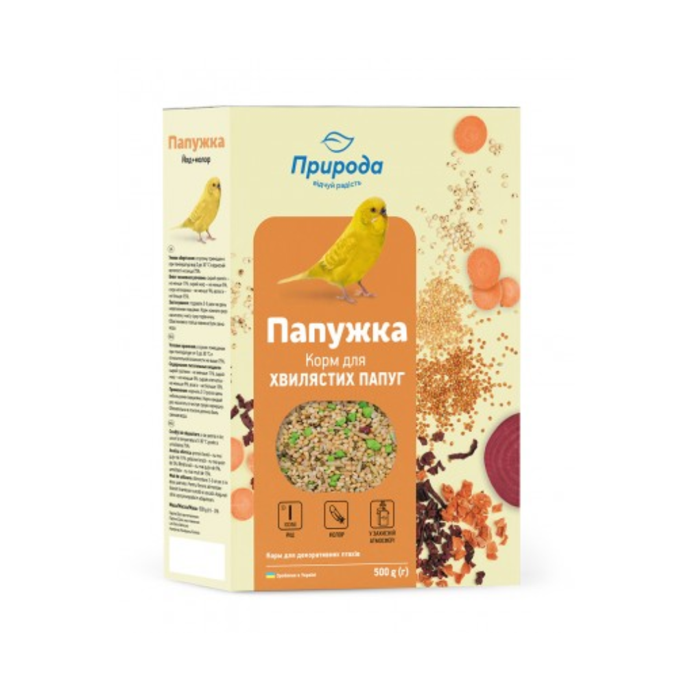 Priroda barība papagaiļiem Budgie Color Basic 500 g