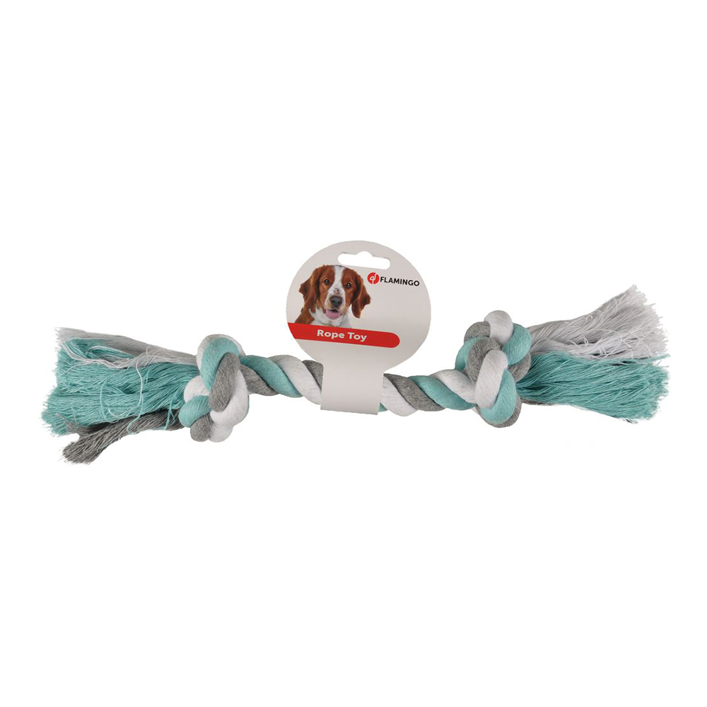FLMG rotaļlieta DT kokvilnas aukla ar 2 mezgliem mint/white/grey L 517271