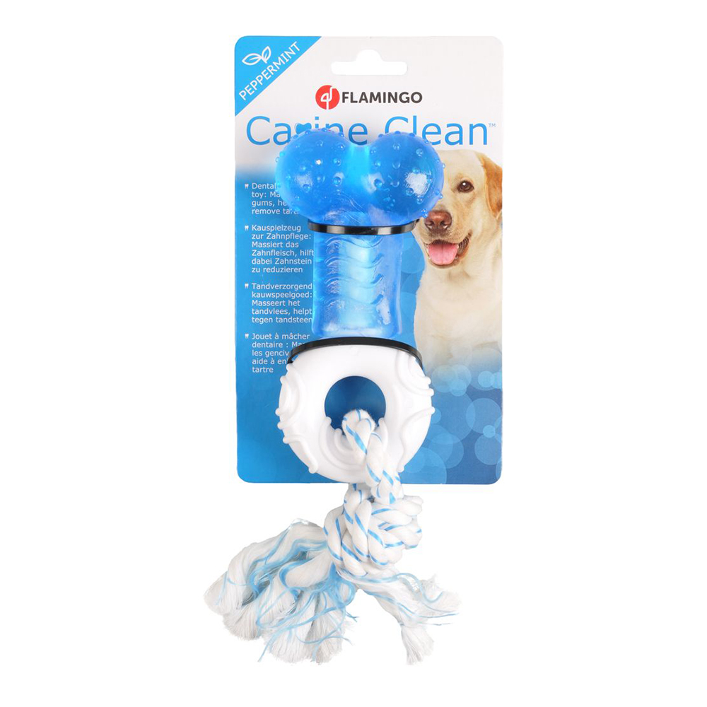 FLMG rotaļlieta suņiem DT denta toy TPR kauls ar auklu Canine Clean 156794