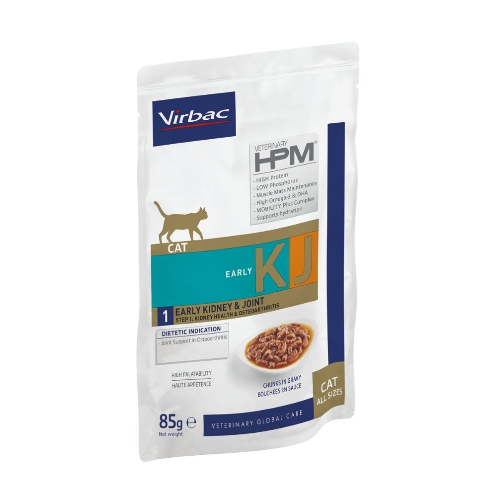 Virbac Cat VetDiet Kidney&Joint 1 early care konservi kaķiem 85g N12